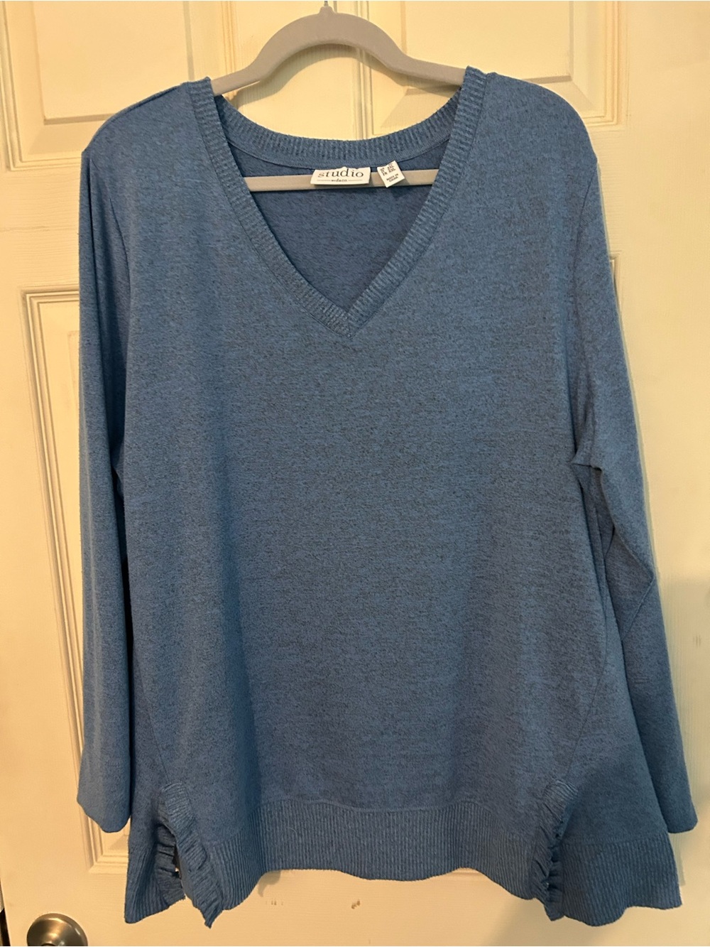 Studio Light Blue V-Neck Long Sleeve Sweater